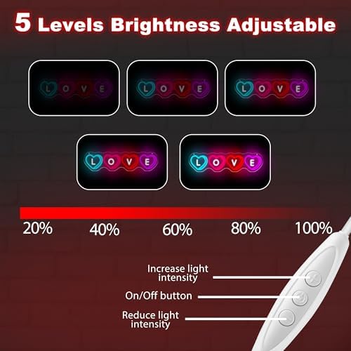 LOVE Heart Neon Sign 17.7 × 4.5 inch LED Wall Light Dimmable - Image 7