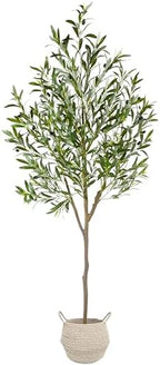 Warmplants Artificial Olive Tree 6ft Fake Plant with Woven Basket - Image 2