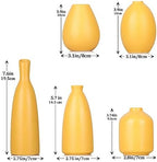 Yellow Ceramic Bud Vases Set of 5, Farmhouse & Fireplace Decor, Multipurpose Home Decoration for Living Room, Entrance, Bathroom, Kitchen & Office, Coffee Table Decor, Bulk Bud Vases - Image 2
