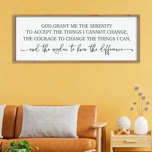 ZZJJHYWGQ Serenity Prayer, Bible Verse Wall Decor, 40''×15'', Wood - Image 5