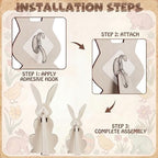 Weysat 2 Pcs 23.6/31.5" H Easter Bunny Welcome Porch Sign Wooden Bunny Standings Porch Decor Large Easter Outdoor Sign Farmhouse Rabbit for Yard Front Door Indoor Outdoor Kitchen Garden - Image 5
