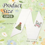 12 Pcs Seasonal Wreath Sash for Front Door Embroidery Ribbon Sash Christmas Fall Gift Holiday for Yard Porch Doorway Decor Indoor Outdoor - Image 3