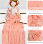 20 Pack Coral Table Runner 10Ft Cheesecloth Table Runner Boho Gauze Table Runners Romantic Long Sheer Fabric Cheese Cloth Table Runners for Wedding Party Bridal Shower - Image 4