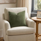 MIULEE Olive Green Chenille Couch Euro Throw Pillow Covers, 26x26 - Image 3