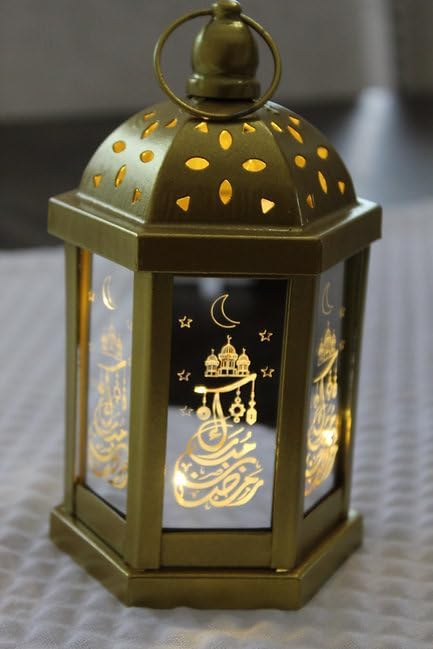 Metal Gold Lantern for Eid Mubarak Muslim Festive Ramadan Decorations | Premium Quality Decoratives for Home Indoors, Outdoors, Parties, Housewarming, Gifting, Loved Ones, Large - Image 6