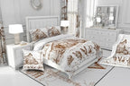 Windmill Comforter Set Full, Rustic Barn Farmhouse Bedding, Chick Cow Farm Animals Down Comforter, Hand Drawn Illustration Bedding Comforters, Countryside Rural Meadow Room Decor Duvet Set, Taupe - Image 5