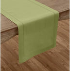 Solino Home 100% Linen Table Runner Green, Classic Hemstitch 14 x 156 in - Image 2