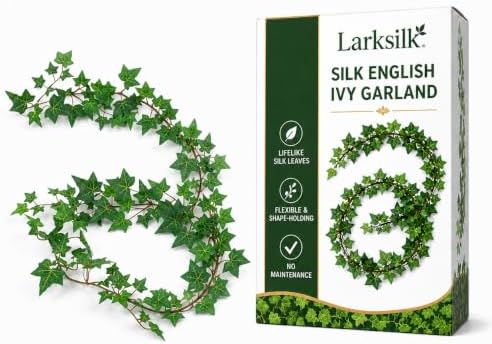 Larksilk 6 Ft Silk English Ivy Garland 6-Pack, Faux Greenery Vine by Larksilk