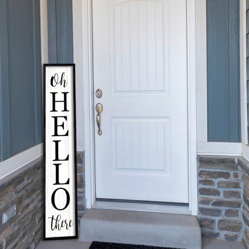 flowtorely Oh Hello There Outdoor Welcome Sign, 45"X9", Black - Image 3