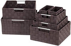 Sorbus Baskets for Organizing, 7-Piece Hand-Woven Storage Set (Chocolate) by Sorbus