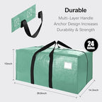 VELVETSURE 6 Pack Heavy Duty Large Moving Bags W/Backpack Straps - Strong Handles & Zippers, Storage Totes For Space Saving, Fold Flat, Alternative to Moving Box and Storage Bin, Teal - Image 2