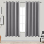 KOUFALL Grey Grommet Insulated Thermal Room Darkening Blackout Curtains for Living Room 72x63 Inches Long by KOUFALL