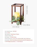 VEVOR 12 Set/36 Pcs Wooden Wedding Lantern Centerpiece, Includes 12 Wooden Lantern Candle Holder 12 Flameless LED Candle 12 Eucalyptus Leaves Wreath for Wedding Table Party Farmhouse Decor, Brown - Image 7
