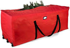 ProPik Christmas Rolling Tree Storage Bag, Fits Up to 9 Ft Tall Disassembled Trees, 28" X 16.5" X 60", Extra Large Heavy Duty Storage Container with Wheels & Handles, 600D Oxford (Red) - Image 7
