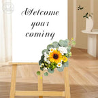 Odouzy Artificial Wedding Arch Flowers for Wedding Sign,Set of 2 for Welcome Ceremony Sign,Faux Floral Swags,Banquet and Reception Backdrop Floral Decoration (Green&Sunflower) - Image 5