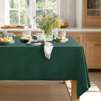 Linen World Linen Tablecloth,100% French Linen Green Tablecloth 132" x 90" Inch,Washable Rectangular Tablecloth for Dining,Outdoor,Weddings and Restaurants,Decorative Thanksgiving Christmas by LLinenWorld
