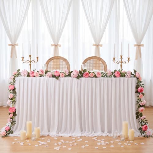 2 Pack 12ft Artificial Peony Flower Garland Vine, Pink - Image 6