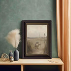 Dark Brown Framed Frog Canvas Wall Art Nature Vintage Country Toad painting Decor Pictures Melancholy Cute Frog Bedroom Living Posters Prints for Corridor Classroom Bedroom Kitchen Room Decoration - Image 5