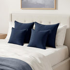 MIULEE Decorative Linen Pillow Covers 22x22 Inch Navy Blue - Image 4