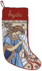 Lillian Vernon Angel Personalized Heirloom Needlepoint Christmas Stocking - Cotton, Holiday Decorations, Heirloom, Tradition by LillianVernon