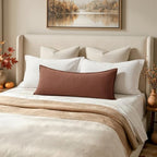 MIULEE Decorative Linen Lumbar Pillow Cover 14x36 Inch Autumn Glaze - Image 3