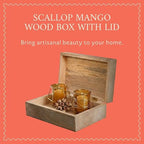 Mela Artisans Scallop Wood Box - Light Burnt Grey, 9x6 in - Image 2