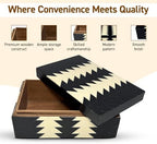 Perilla Home ﻿Home Decor Decorative Storage Wooden Box Small Wooden Organizer Tool Stash Card Craft Trinket Memory Keepsake Jewelry Box for Men and Women, Makalu, Gifts For All, Black & Off White - Image 3