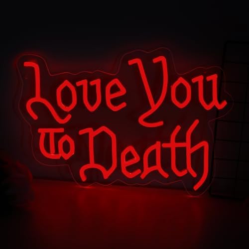 Love You to Death Neon Sign for Gothic Bedroom Wedding Dark Romance Decor by mllusxg