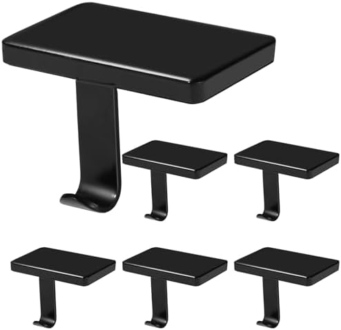 Black Metal Stocking Holders for Mantel, Set of 6 – Heavy Duty Christmas Mantle Hooks with Non-Slip Pads, Perfect for Holiday Decorations on Fireplace, TV Stand & Staircase by Btanadi-ProfessionalTools