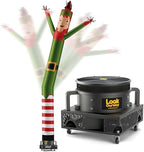 LookOurWay Air Dancers Inflatable Tube Man Attachment | 20ft Tall Set | Wacky Waving Christmas Inflatables Tube Guy | Blower Included | Outdoor Holiday decoration | Christmas Theme - Elf by LookOurWay
