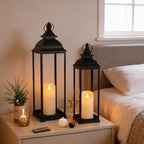 Large Decorative Candle Lanterns, 2Pcs Floor Lanterns for Indoor Outdoor - Image 3