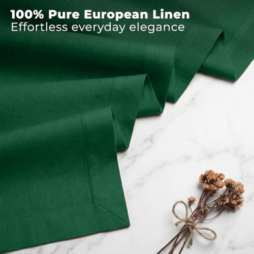 Classic Linen™ by D'Moksha, Forest Green Table Runner 132 Inches Long, 100% Pure Linen, Extra Long Table Runner, 14 x 132 Inch for Dining- Fall, Weddings, Outdoor Hosting - Image 2