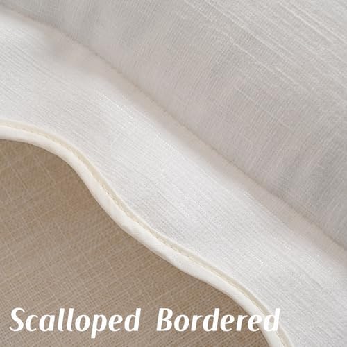 FUTEI Pack of 2 Chenille Throw Pillow Covers 24x24 Inch, White - Image 3