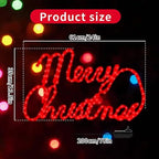 LAMPHOME Large 24"x13.5" 180 LED Merry Christmas Neon Motif Super-Bright Red LEDs Outdoor Christmas Decoration with UL Standard Adaptor Waterproof for Outdoor Home Party Wall Hanging Holiday - Image 4