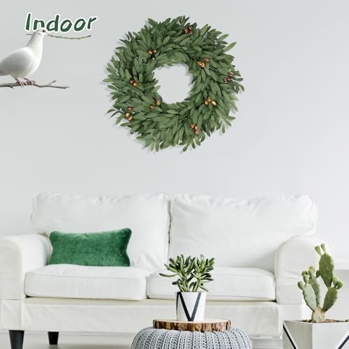 24 Inch Large Eucalyptus Olive Wreaths for Front Door with Olives - Image 4