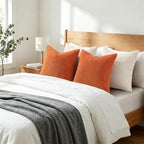 Mecatny Corduroy Fall Throw Pillow Covers 26x26 Set of 2 Burnt Orange - Image 7
