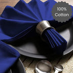 Cotton Clinic Cloth Dinner Napkins - Perfect Everyday Use Table Napkins - Soft Durable Washable - Ideal for Party Wedding Christmas Easter - Set of 12-20x20 inches Navy Blue Napkins - Image 3