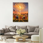 July 4th Patriotic Canvas Wall Art 4th of July USA Decorations American Flag Fireworks Picture Wall Decor Independence Day Home Decor 24x32in - Image 2