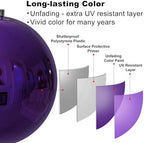 Purple 8.0" Extra Large Christmas Ornaments - Christmas Tree Decoration Balls Shatterproof Hanging Shiny Balls for Birthday Holiday Wedding Decorations Set of 2pcs - Image 4
