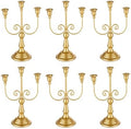 Romadedi Gold 3 Arm 11.8" Candelabra Candle Holders, Set of 6 by ROMADEDI