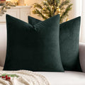 MIULEE 26x26 Inch Pack of 2 Euro Velvet Throw Pillow Covers Army Green by MIULEE