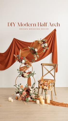 Ling's moment Boho Artificial Flowers Greenery Deluxe Combo, Burnt Orange - Image 4