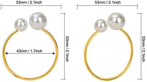 KPOSIYA Pearl Napkin Rings Set of 100 Gold Napkin Holder for Table Decor - Image 3