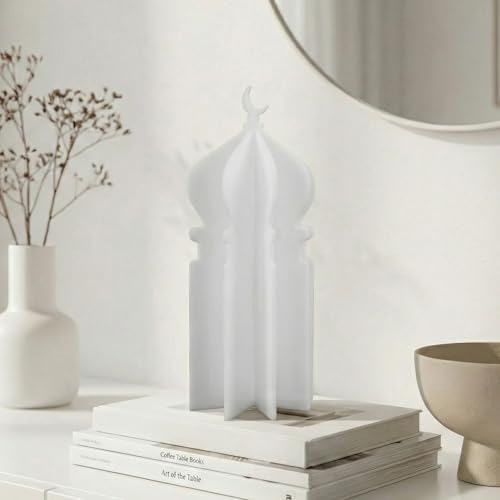 iwa concept Islamic Minaret Table Decor Statue, 3D Acrylic Mosque Sculpture, Modern Minimalist Interlocking Statue for Ramadan, Eid and Muslim Home by iwaconcept