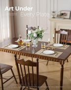 Leetaltree Light Brown Placemats Set of 12 - Heat Resistant Woven Vinyl - Image 2