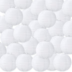 Treela 48pack White Chinese Paper Lanterns for Wedding Party Decor, 8" by Treela