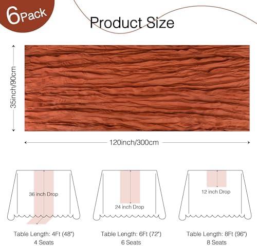 12 Pack Terracotta Cheesecloth Table Runner Boho Gauze Fall Decor - Image 2