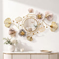 59" Large 3D Ginkgo Floral Metal Wall Decor Mirror by JXQXYN