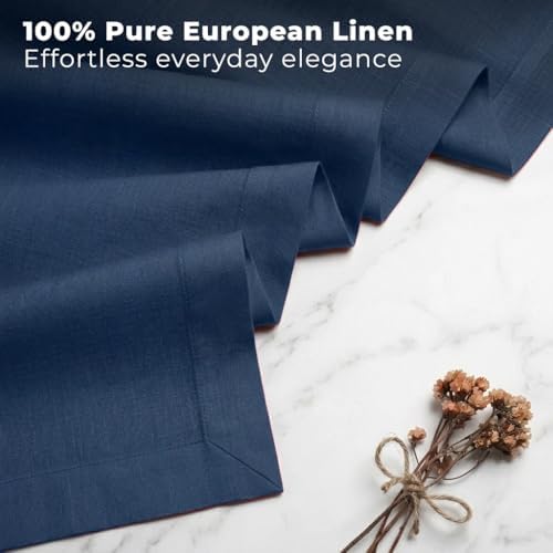 Classic Linen™ by D'Moksha, Navy Blue Table Runner 144 Inches Long, 100% Pure Linen, Extra Long Table Runner, 14 x 144 Inch for Dining- Fall, Weddings, Outdoor Hosting - Image 2