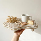 Wood Riser for Kitchen Counter, Wavy Wooden Trays for Decor, Cloud Shapes - Image 3